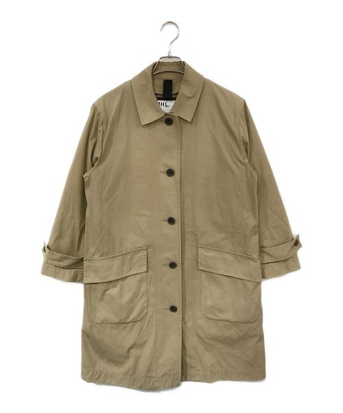 MHL（エムエイチエル）MHL (エムエイチエル) PROOFED COTTON NYLON TWILL ダウンライナー付きAラインコート ベージュ サイズ:Mの古着・服飾アイテム