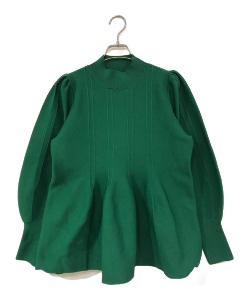 Ameri（アメリ）Ameri (アメリ) CONSTRUCTIVE KNIT TOP/コンストラクティブニットトップ グリーン サイズ:SIZE Freeの古着・服飾アイテム