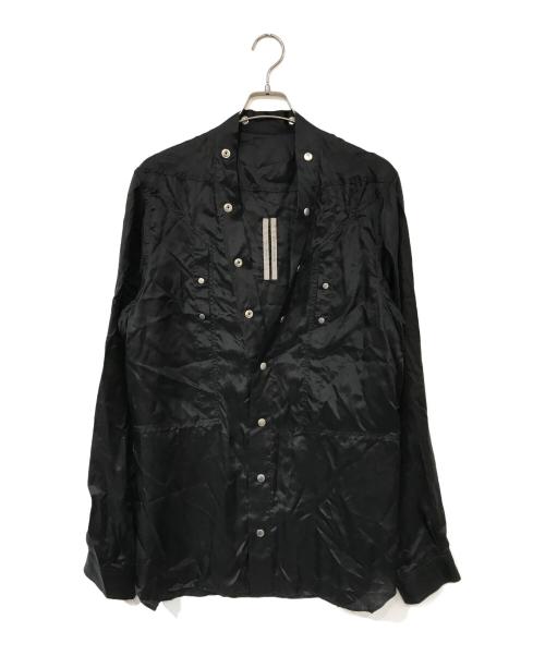 RICK OWENS（リックオウエンス）RICK OWENS (リックオウエンス) LARRY SHIRT ブラック サイズ:42の古着・服飾アイテム