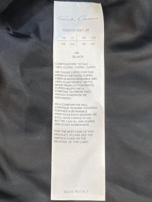 RICK OWENS（リックオウエンス）RICK OWENS (リックオウエンス) LARRY SHIRT ブラック サイズ:42の古着・服飾アイテム