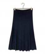 23区ニジュウサンク）の古着「レーヨンポリエステルストレッチ フレア スカート」｜ブラック