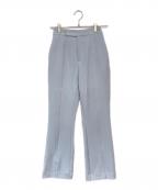 anuansアニュアンス）の古着「ダブルストレッチスリットフレアパンツ」｜スカイブルー