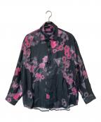 HAREハレ）の古着「ノーバディーフラワープリントシャツ」｜ブラック