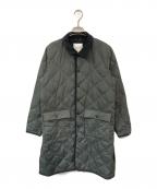 TAIONタイオン）の古着「シティ パイピングカラー ロングダウンコート」｜ブラック
