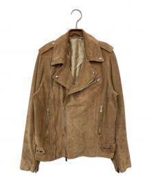 AGLINI（アリーニ）の古着「ライダースジャケット」｜ベージュ