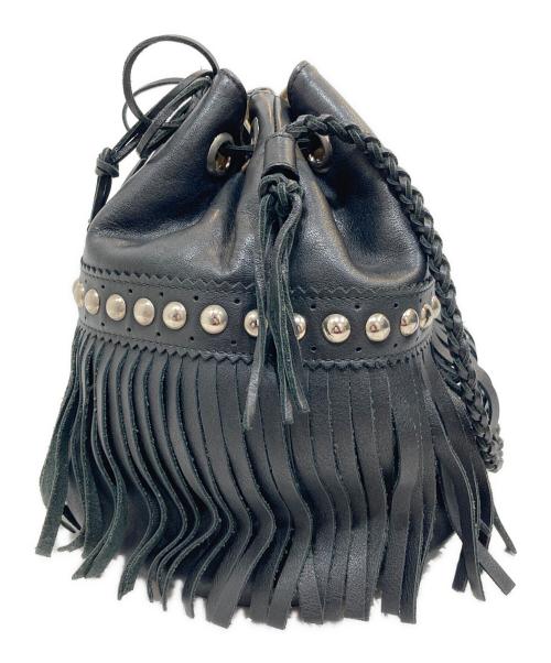 J&M DAVIDSON（ジェイ＆エム デヴィッドソン）J&M DAVIDSON (ジェイ＆エム デヴィッドソン) 巾着ショルダーバッグ ブラックの古着・服飾アイテム