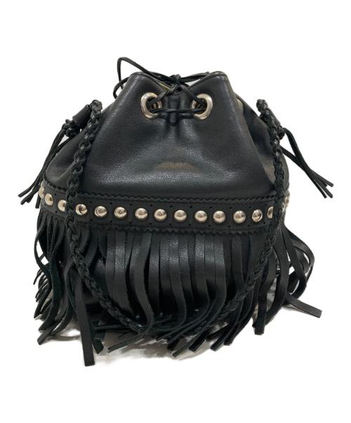 J&M DAVIDSON（ジェイ＆エム デヴィッドソン）J&M DAVIDSON (ジェイ＆エム デヴィッドソン) 巾着ショルダーバッグ ブラックの古着・服飾アイテム