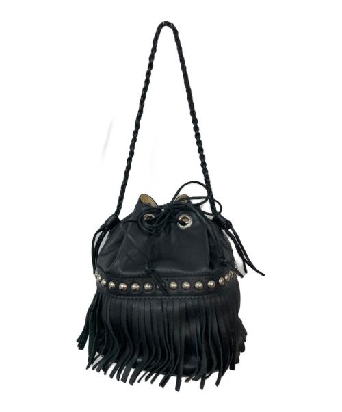 J&M DAVIDSON（ジェイ＆エム デヴィッドソン）J&M DAVIDSON (ジェイ＆エム デヴィッドソン) 巾着ショルダーバッグ ブラックの古着・服飾アイテム