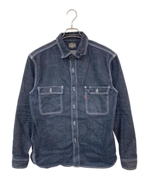 EIGHT G（エイトジー）EIGHT G (エイトジー) デニムシャツ ブルー サイズ:Lの古着・服飾アイテム