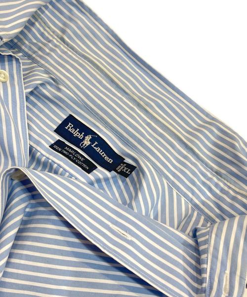 POLO RALPH LAUREN（ポロ・ラルフローレン）POLO RALPH LAUREN (ポロ・ラルフローレン) ストライプシャツ スカイブルー サイズ:XLの古着・服飾アイテム