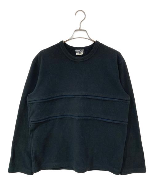 COMME des GARCONS HOMME DEUX（コムデギャルソン オム ドゥ）COMME des GARCONS HOMME DEUX (コムデギャルソン オム ドゥ) 18AW フロント 切替 ポリ フリース ロングスリーブ カットソー ブラック サイズ:Lの古着・服飾アイテム