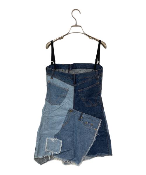 DOLCE & GABBANA（ドルチェ＆ガッバーナ）DOLCE & GABBANA (ドルチェ＆ガッバーナ) パッチワークデニムスカート ブルー サイズ:26の古着・服飾アイテム