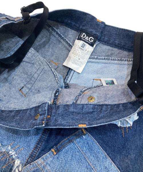 DOLCE & GABBANA（ドルチェ＆ガッバーナ）DOLCE & GABBANA (ドルチェ＆ガッバーナ) パッチワークデニムスカート ブルー サイズ:26の古着・服飾アイテム