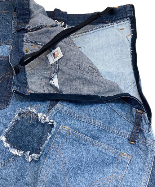 DOLCE & GABBANA（ドルチェ＆ガッバーナ）DOLCE & GABBANA (ドルチェ＆ガッバーナ) パッチワークデニムスカート ブルー サイズ:26の古着・服飾アイテム