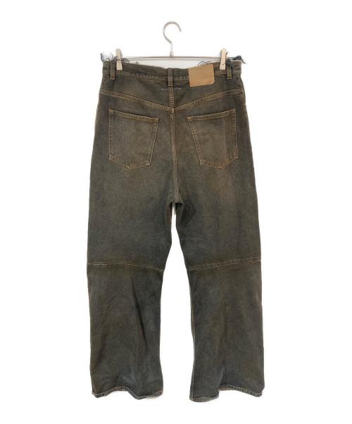 MM6 Maison Margiela（エムエムシックスメゾンマルジェラ）MM6 Maison Margiela (エムエムシックスメゾンマルジェラ) WIDE LEG DENIM TROUSERS ブラウン サイズ:32の古着・服飾アイテム