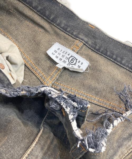 MM6 Maison Margiela（エムエムシックスメゾンマルジェラ）MM6 Maison Margiela (エムエムシックスメゾンマルジェラ) WIDE LEG DENIM TROUSERS ブラウン サイズ:32の古着・服飾アイテム