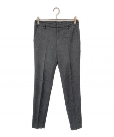 GUCCI グッチ スラックス グレー ウール 大きいサイズ スイス 希少 中古・古着通販】GUCCI (グッチ) 裾ジップスラックス グレー サイズ:40