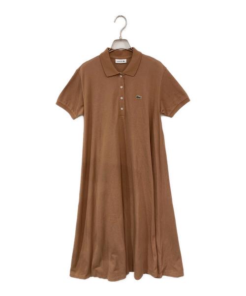 LACOSTE（ラコステ）LACOSTE (ラコステ) 鹿の子地マキシ丈ドレス ブラウン サイズ:34の古着・服飾アイテム