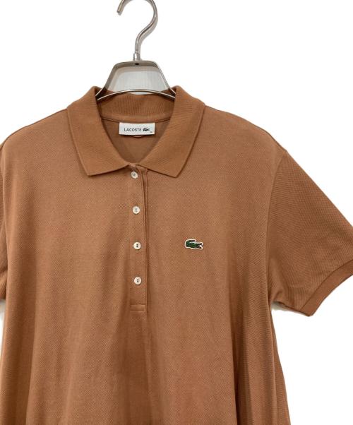 LACOSTE（ラコステ）LACOSTE (ラコステ) 鹿の子地マキシ丈ドレス ブラウン サイズ:34の古着・服飾アイテム