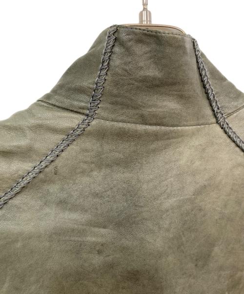 Transit UOMO（トランジット ウオモ）Transit UOMO (トランジット ウオモ) レザージャケット カーキ サイズ:Sの古着・服飾アイテム