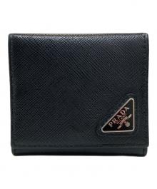 PRADA（プラダ）の古着「トライアングルロゴコインケース」｜ブラック