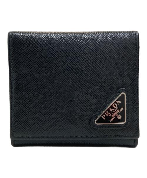 PRADA（プラダ）PRADA (プラダ) トライアングルロゴコインケース ブラックの古着・服飾アイテム