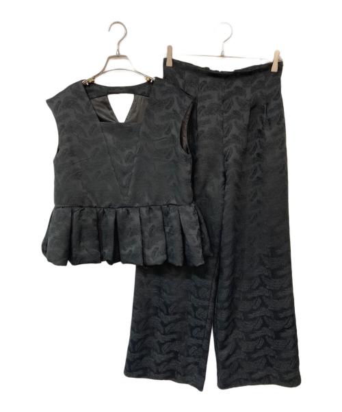 ANDRESD（アンドレスド）ANDRESD (アンドレスド) ペプラムセットアップ ブラック サイズ:Lの古着・服飾アイテム