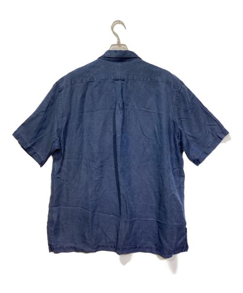 POLO RALPH LAUREN（ポロ・ラルフローレン）POLO RALPH LAUREN (ポロ・ラルフローレン) シルクリネン 開襟シャツ ネイビー サイズ:Lの古着・服飾アイテム
