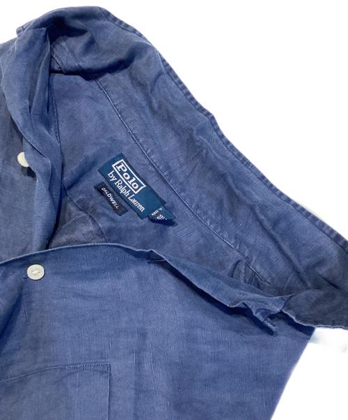 POLO RALPH LAUREN（ポロ・ラルフローレン）POLO RALPH LAUREN (ポロ・ラルフローレン) シルクリネン 開襟シャツ ネイビー サイズ:Lの古着・服飾アイテム