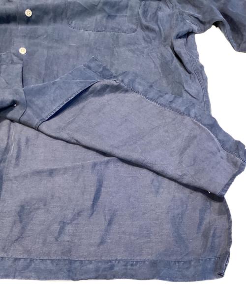 POLO RALPH LAUREN（ポロ・ラルフローレン）POLO RALPH LAUREN (ポロ・ラルフローレン) シルクリネン 開襟シャツ ネイビー サイズ:Lの古着・服飾アイテム
