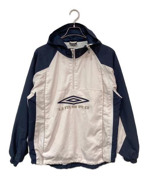 UMBRO（アンブロ）UMBRO (アンブロ) ナイロンジップパーカー ネイビー×ホワイト サイズ:Mの古着・服飾アイテム