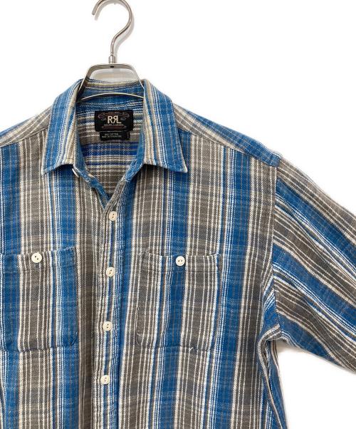 RRL（ダブルアールエル）RRL (ダブルアールエル) 三ツ星コットンネルシャツ ブルー サイズ:不明の古着・服飾アイテム