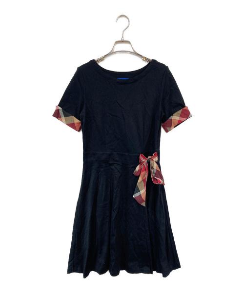 BLUE LABEL CRESTBRIDGE（ブルーレーベルクレストブリッジ）BLUE LABEL CRESTBRIDGE (ブルーレーベルクレストブリッジ) カットソーワンピース ブラック サイズ:38の古着・服飾アイテム