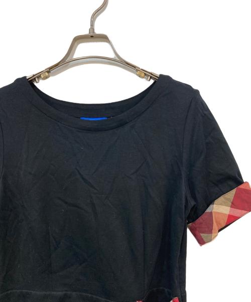 BLUE LABEL CRESTBRIDGE（ブルーレーベルクレストブリッジ）BLUE LABEL CRESTBRIDGE (ブルーレーベルクレストブリッジ) カットソーワンピース ブラック サイズ:38の古着・服飾アイテム