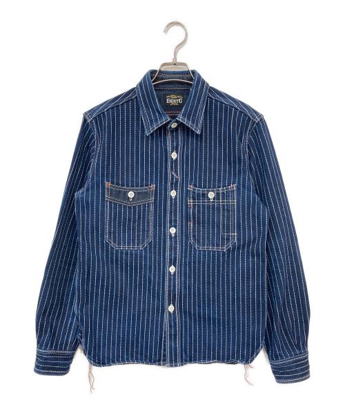 EIGHT G（エイトジー）EIGHT G (エイトジー) WABASH STRIPE WORK SHIRT インディゴ サイズ:38の古着・服飾アイテム