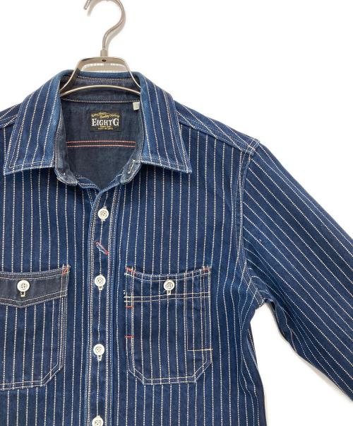 EIGHT G（エイトジー）EIGHT G (エイトジー) WABASH STRIPE WORK SHIRT インディゴ サイズ:38の古着・服飾アイテム