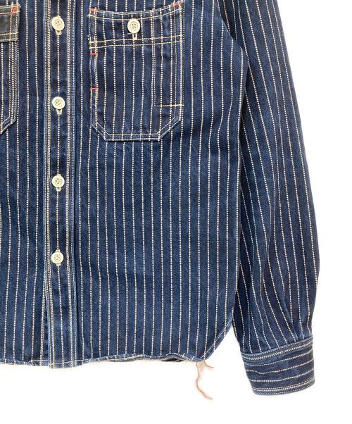 EIGHT G（エイトジー）EIGHT G (エイトジー) WABASH STRIPE WORK SHIRT インディゴ サイズ:38の古着・服飾アイテム