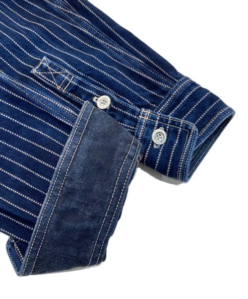 EIGHT G（エイトジー）EIGHT G (エイトジー) WABASH STRIPE WORK SHIRT インディゴ サイズ:38の古着・服飾アイテム