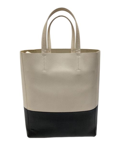 CELINE（セリーヌ）CELINE (セリーヌ) カバスモール 2WAYトートバッグ アイボリー×ブラックの古着・服飾アイテム