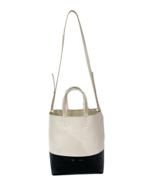CELINE（セリーヌ）CELINE (セリーヌ) カバスモール 2WAYトートバッグ アイボリー×ブラックの古着・服飾アイテム