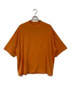 AURALEEオーラリー）の古着「SUPER SOFT WOOL JERSEY MOCK-NECK TEE」｜オレンジ