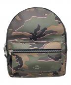 COACHコーチ）の古着「コーティングキャンバス バックパック」｜カモフラージュ