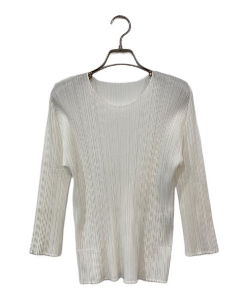 PLEATS PLEASE（プリーツプリーズ）PLEATS PLEASE (プリーツプリーズ) プリーツカットソー ホワイト サイズ:3の古着・服飾アイテム