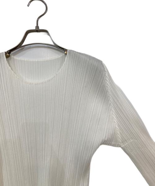 PLEATS PLEASE（プリーツプリーズ）PLEATS PLEASE (プリーツプリーズ) プリーツカットソー ホワイト サイズ:3の古着・服飾アイテム
