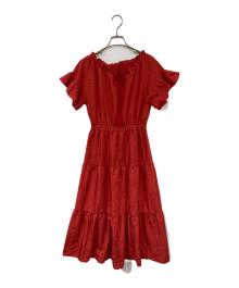 BLUE LABEL CRESTBRIDGE（ブルーレーベルクレストブリッジ）の古着「ブラウスワンピース」｜レッド