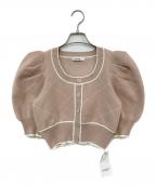 Snidelスナイデル）の古着「バイカラークロップドニットプルオーバー」｜ピンク