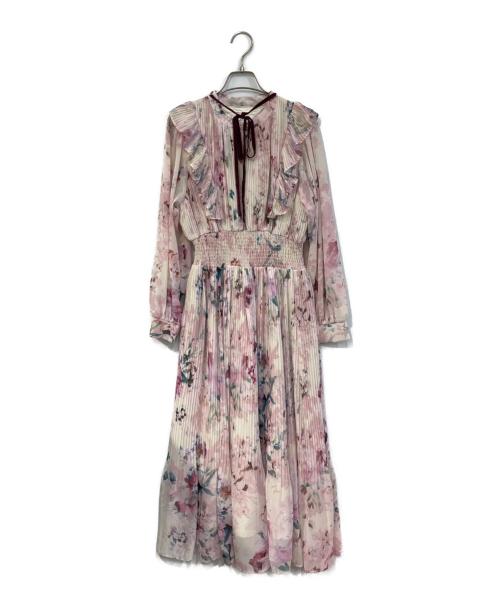 JILL STUART（ジルスチュアート）JILL STUART (ジルスチュアート) ビッグシアーフラワープリントワンピース ピンク サイズ:SIZE Free 未使用品の古着・服飾アイテム