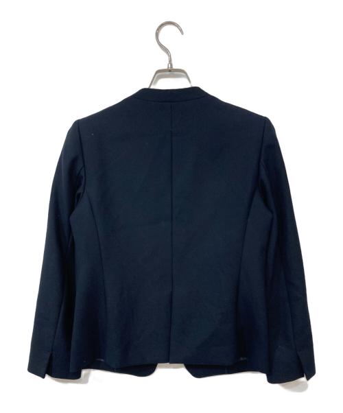 23区（ニジュウサンク）23区 (ニジュウサンク) ダブルクロスストレッチＶカラージャケット ブラック サイズ:32の古着・服飾アイテム