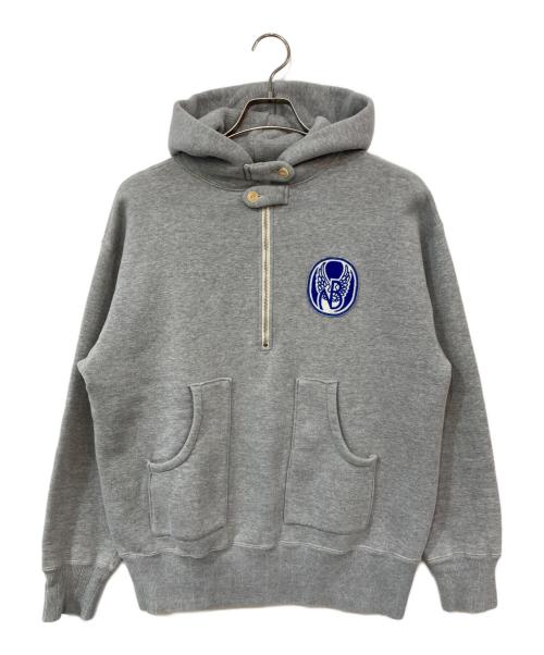 THE REAL McCOY'S（ザ・リアルマッコイズ）THE REAL McCOY'S (ザ・リアルマッコイズ) ハーフジップパーカー グレー サイズ:LARGEの古着・服飾アイテム