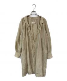 lisette（リゼッタ）の古着「スキッパーリネンワンピース」｜ベージュ